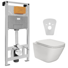 Комплект: GAP Rimless унитаз подвесной с сиденьем Slim, slow-closing + VOLLE MASTER NEO инсталляция для подвесного унитаза без клавиши