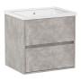 TEO комплект мебели 65см бетон: тумба подвесная, 2 ящика + умывальник накладной арт 15-88-060