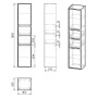 NETKA пенал 185*40*35см, подвесной, белый