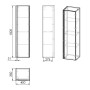 BLATNA L пенал 150*40*35см, подвесной, цвет ильм бергамо