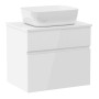 BLATNA L комплект мебели 70см, белый: тумба подвесная, со столешницей, 2 ящика + умывальник накладной арт i11143