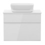 BLATNA L комплект мебели 80см, белый: тумба подвесная, со столешницей, 2 ящика + умывальник накладной арт i11143