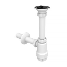 Сифон для умывальника, PP, колбовый, с донным клапаном, пробка, патрубок Ø32 мм