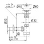 Сифон для умывальника, PP, колбовый, с донным клапаном, пробка, патрубок Ø32 мм
