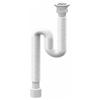 Сифон для умывальника, гофровый, с разборным выпуском, сетка выпуска Ø65 мм, гофра Ø40/50 мм, 400-1200 мм