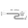 Сифон для умывальника, гофровый, с разборным выпуском, сетка выпуска Ø65 мм, гофра Ø40/50 мм, 400-1200 мм