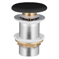 Донный клапан click-clack c черной керамической крышкой, латунь, 1 1/4