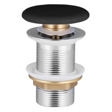 Донный клапан click-clack c черной керамической крышкой, латунь, 1 1/4