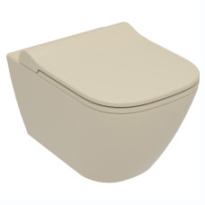 SOLO Rimless унитаз подвесной, сиденье твердое Slim slow-closing 51*35,5*33 см, цвет капучино мат