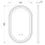 Зеркало овальное 50*80см, в алюминиевой раме, с подсветкой, диммером, подогревом зеркала, черное