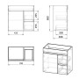 FLY комплект мебели 70см, белый: тумба напольная, 2 ящика, 1 дверца + умывальник накладной арт RZJ710