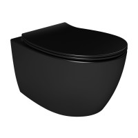 DAMA di VENEZIA унитаз подвесной безободковый 36,3*51*40см, с сидением Slim Soft Close, matt  black