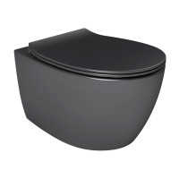 DAMA di VENEZIA унитаз подвесной безободковый 36,3*51*40см, с сидением Slim Soft Close, matt antracite