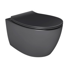 DAMA di VENEZIA унитаз подвесной безободковый 36,3*51*40см, с сидением Slim Soft Close, matt antracite