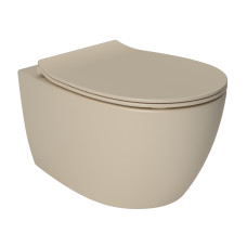 DAMA di VENEZIA унитаз подвесной безободковый 36,3*51*40см, с сидением Slim Soft Close, matt ivory