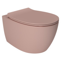 DAMA di VENEZIA унитаз подвесной безободковый 36,3*51*40см, с сидением Slim Soft Close, matt salmon