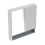 SELNOVA Square шкафчик зеркальный 78,8*85*17,5см, двухдверный, белый глянец
