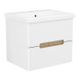 SOLO комплект мебели 60см blanco: тумба подвесная, 2 ящика + умывальник накладной арт 13-16-016