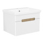 SOLO комплект мебели 60см blanco: тумба подвесная, 1 ящик + умывальник накладной арт 13-16-016