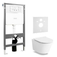 Набор инсталляционный: NEMO Rimless унитаз подвесной, сиденье Slim slow-closing, VOLLE MASTER EVO инсталляция для унитаза 3в1, без клавиши
