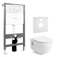 Набор инсталляционный: ALTEA Rimless унитаз подвесной, сиденье Slim slow-closing, VOLLE MASTER EVO инсталляция для унитаза 3в1, без клавиши