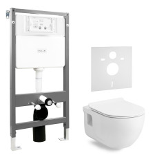 Набор инсталляционный: ALTEA Rimless унитаз подвесной, сиденье Slim slow-closing, VOLLE MASTER EVO инсталляция для унитаза 3в1, без клавиши