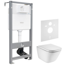 Набор инсталляционный:GAP Rimless унитаз подвесной с сиденьем SlowClosing+VOLLE MASTER EVO инсталляция для унитаза 3в1(инсталляция, крепл., прокладка)