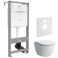 Набор инсталляционный: PRO Rimless унитаз подвесной, с сиденьем Slim+VOLLE MASTER EVO инсталляция для унитаза 3в1 (инсталляция, крепления, прокладка)