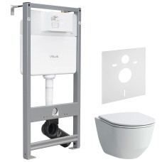 Набор инсталляционный: PRO Rimless унитаз подвесной, с сиденьем Slim+VOLLE MASTER EVO инсталляция для унитаза 3в1 (инсталляция, крепления, прокладка)