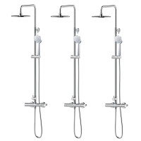 SET1+1=3 CENTRUM система душевая  (смеситель-термостат для душа, верхний и ручной душ 1режим, шланг ), арт. T-15420