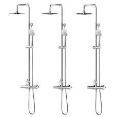 SET1+1=3 CENTRUM система душевая  (смеситель-термостат для душа, верхний и ручной душ 1режим, шланг ), арт. T-15420