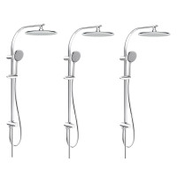 SET1+1=3 Система душевая без смесителя (верхний душ 250 мм, ручной душ 120 мм 3 режима, шланг), арт. T-15082
