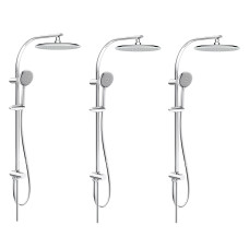 SET1+1=3 Система душевая без смесителя (верхний душ 250 мм, ручной душ 120 мм 3 режима, шланг), арт. T-15082