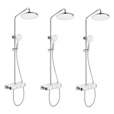 SET1+1=3 CENTRUM W система душевая (смеситель-термостат для душа, верхний и ручной душ 3 режима, шланг), арт. Т-15520