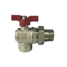 Кран кульовий кутовий з американкою SELBA 1