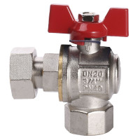 Кран кульовий кутовий з накидною гайкою SOLOMON 3/4