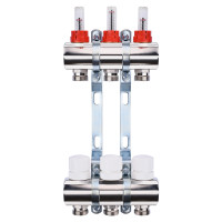 Колектор з вимірювачем витрат, регуляторами та кріпленням ECO 001A 1