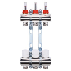 Колектор з вимірювачем витрат, регуляторами та кріпленням ECO 001A 1