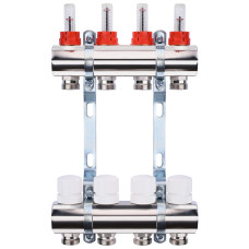 Колектор з вимірювачем витрат, регуляторами та кріпленням ECO 001A 1
