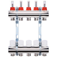 Колектор з вимірювачем витрат, регуляторами та кріпленням ECO 001A 1