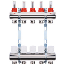 Коллектор с расходомерами, регуляторами и креплением ECO 001A 1