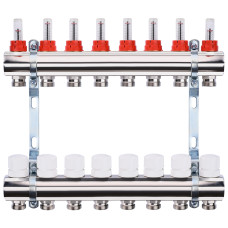 Колектор з вимірювачем витрат, регуляторами та кріпленням ECO 001A 1