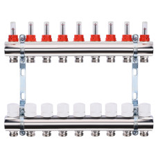 Колектор з вимірювачем витрат, регуляторами та кріпленням ECO 001A 1