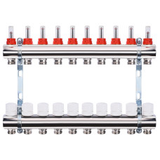 Колектор з вимірювачем витрат, регуляторами та кріпленням ECO001A 1