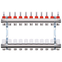 Колектор з вимірювачем витрат, регуляторами та кріпленням ECO001A 1