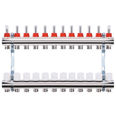 Колектор з вимірювачем витрат, регуляторами та кріпленням ECO001A 1
