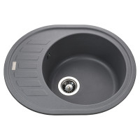 Гранітна мийка Globus Lux ARNO сірий металік 620х500