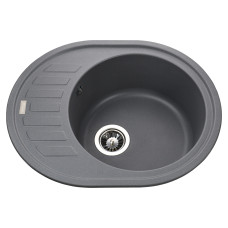 Гранітна мийка Globus Lux ARNO сірий металік 620х500