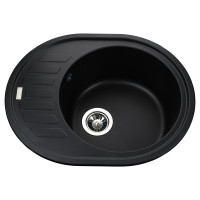 Гранітна мийка Globus Lux ARNO чорний 620х500