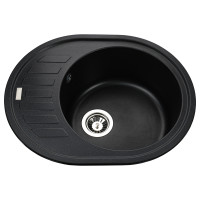 Гранітна мийка Globus Lux ARNO чорний металік 620х500